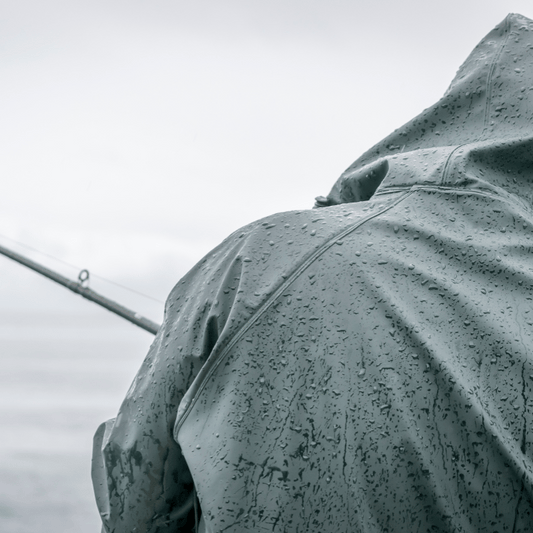 fishing in the rain
