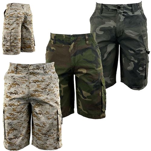 Mens Ripstop Camouflage Cargo Shorts-15