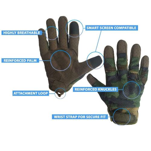 Tactical Woodland Gloves PH03-4