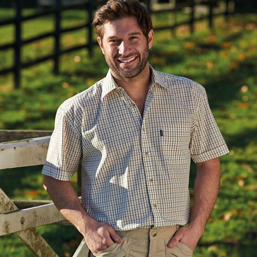 Mens Champion Short Sleeve Tattersall Shirt-7