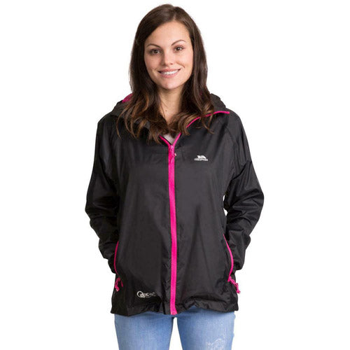 Trespass Qikpac Ladies Waterproof Hooded Jacket With Packaway Pouch-3